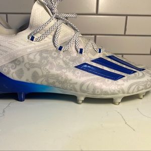 adidas Adizero Young King Blue White Floral Football Cleats FU6707 Men Size 11.5
